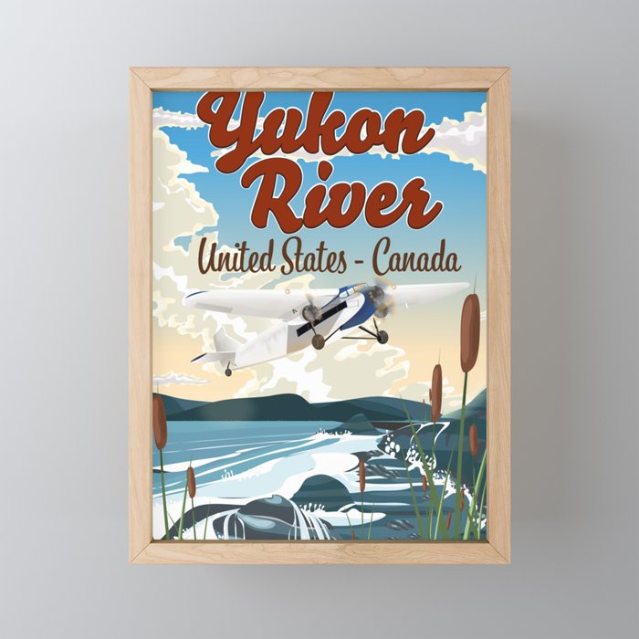 Yukon River United States Canada travel poster  Framed Mini Art Print