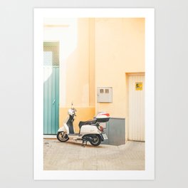 Seville VIII [ Andalusia, Spain ] Scooter on yellow street⎪Colorful travel photography Poster Art Print