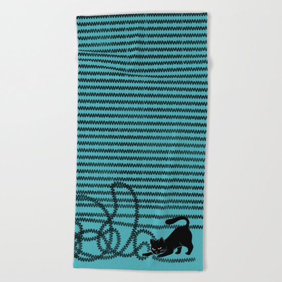 Unravel (in Blue) Beach Towel