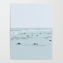Tiny Surfers in Lima Poster