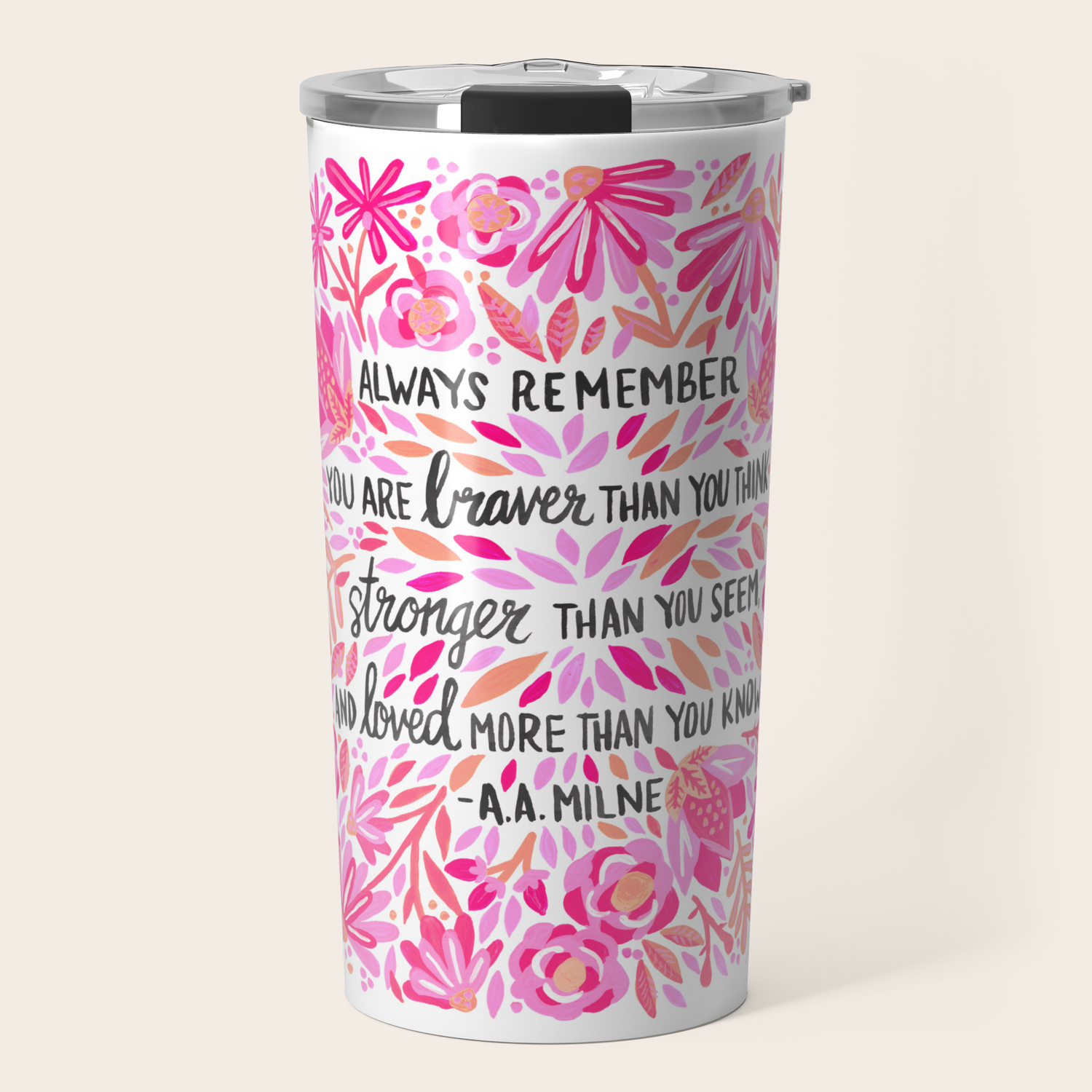 Always Remember Pink Ombre Palette Travel Mug By Catcoq Society6