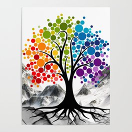 Colored Magical Tree Poster