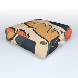 exotic modern leaves seamless leafy pattern Outdoor Floor Cushion