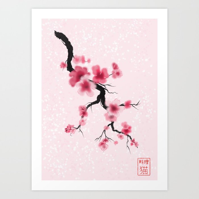 Hand Painted Sakura Bag Japanese Sakura Art Cherry Blossoms 