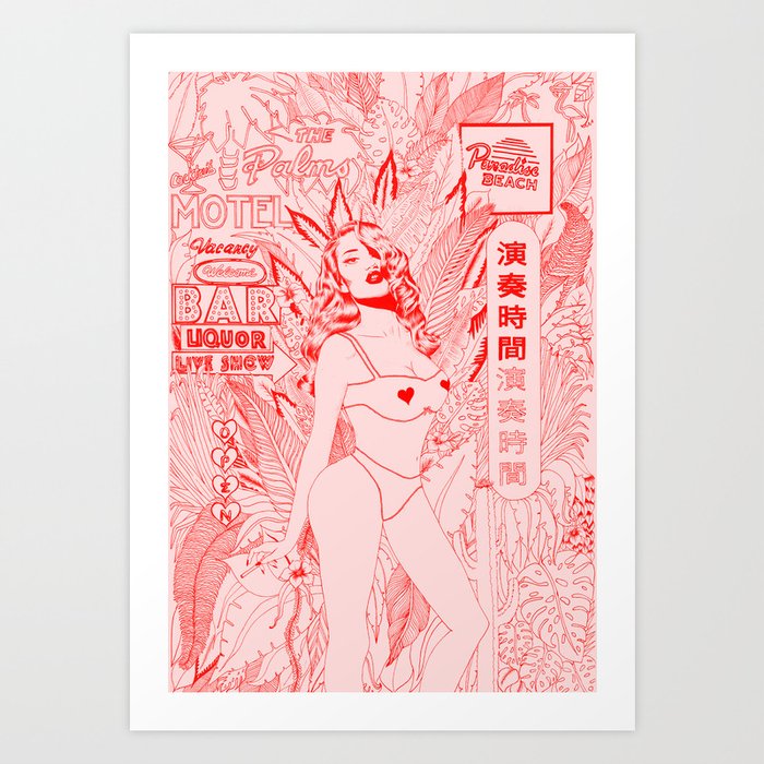 Palm Springs Red Art Print