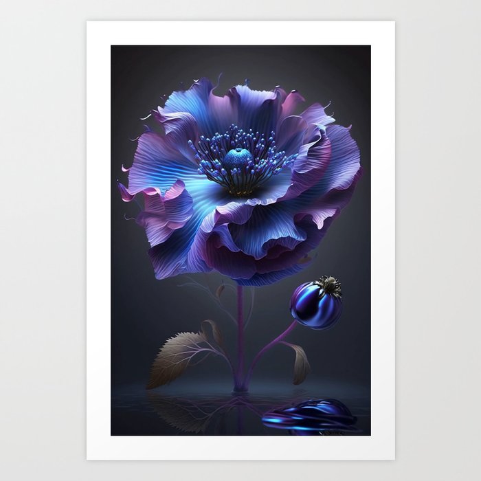 Puprle blue gorgeous flowers Art Print