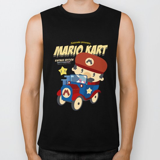 mario kart vintage Biker Tank