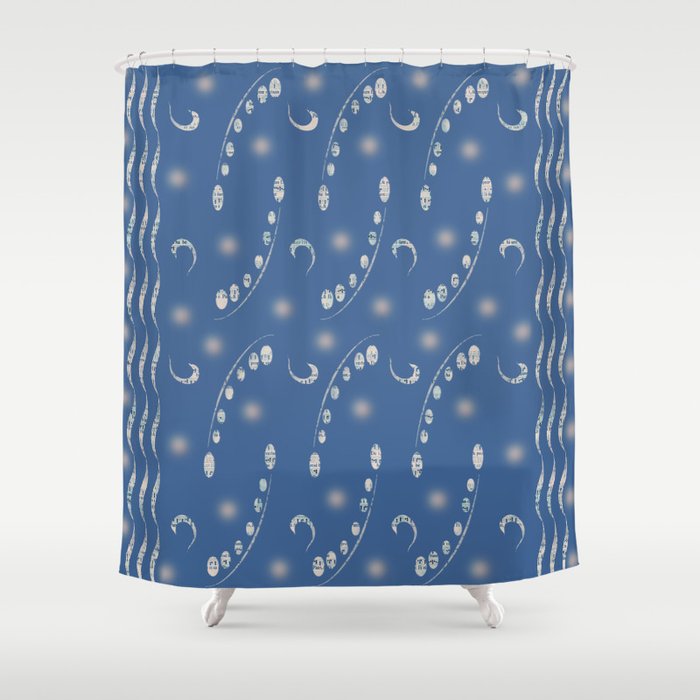French Blue Antiqued Musical Notes Honey Locust Print Shower Curtain By Krystinekercher French Blue Antiqued Musical Notes Honey Locust Print Shower Curtain By Krystinekercher