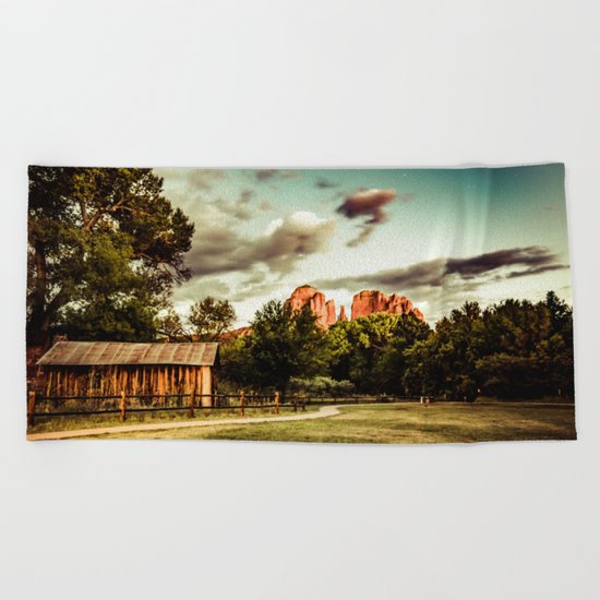 Southwest Chimney Rock Vortex Sedona Arizona Beach Towel