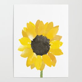 Watercolor Sunflower Poster