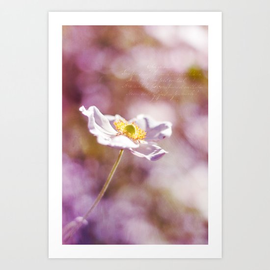 WHITE SOLITAIRE Art Print