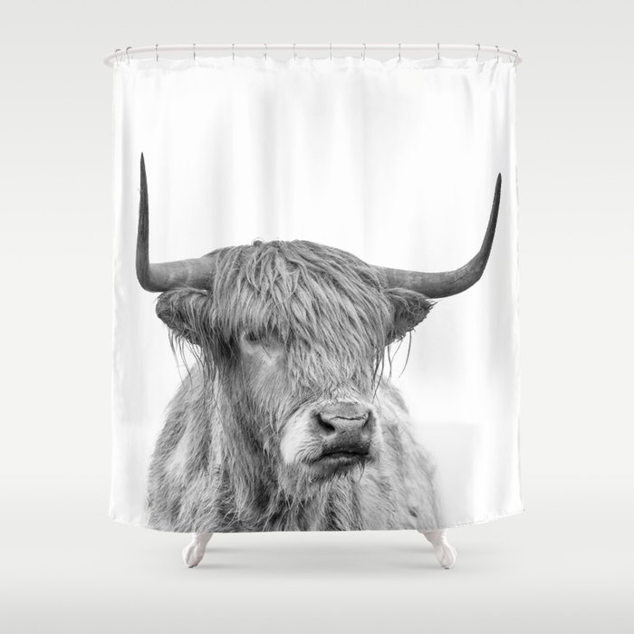 Highland Bull Portrait Shower Curtain