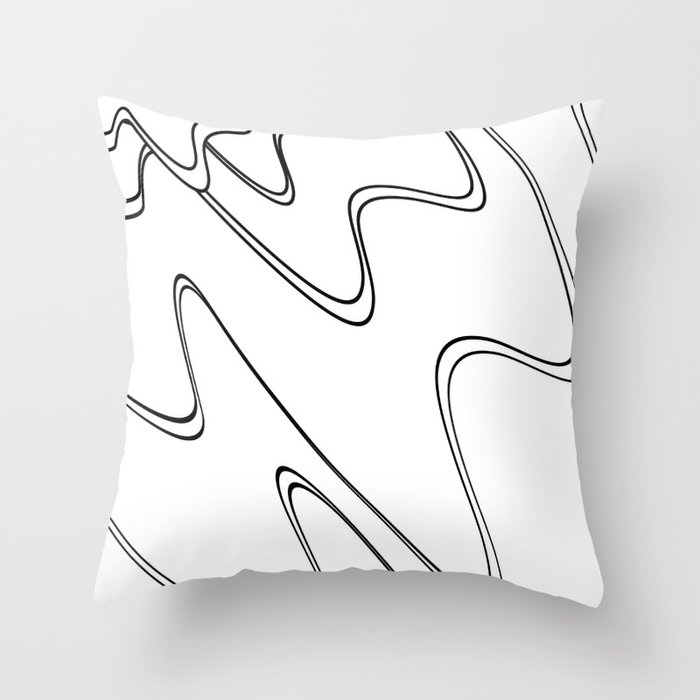 Abstract pattern - black and white Throw Pillow