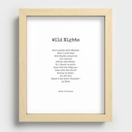 Wild Nights - Emily Dickinson Poem - Literature - Typewriter Print Recessed Framed Print