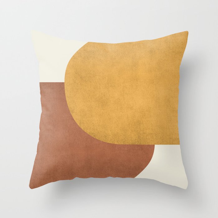 Halfmoon Colorblock - Gold Brown Throw Pillow