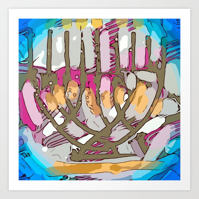 Hanukkah Menorah Light Art Print By Ilanagraf Society6