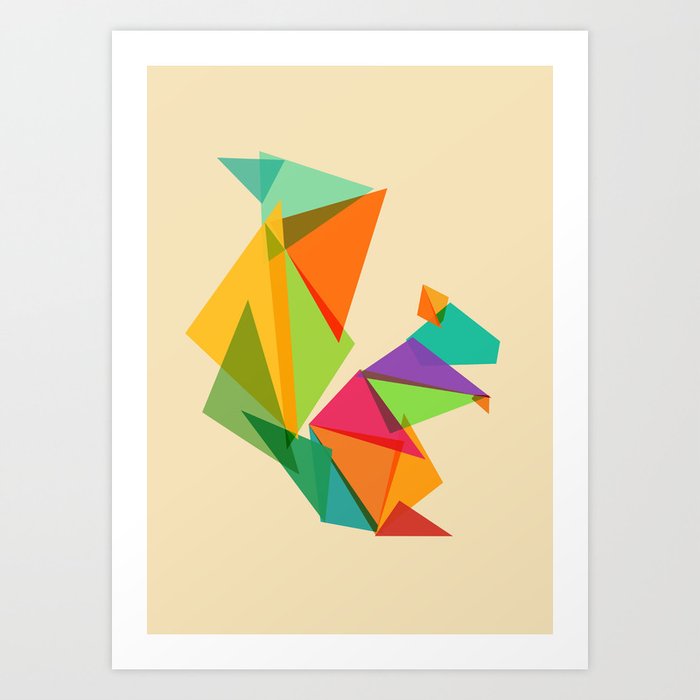 Fractal geometric Squirrel Art Print
