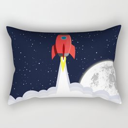 Rocket blast off Rectangular Pillow