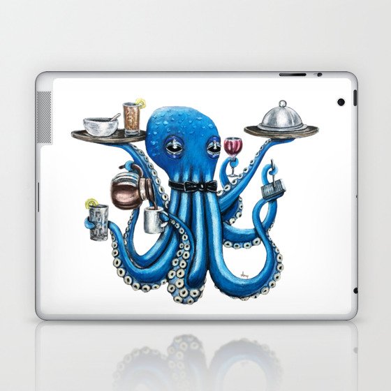 "Octo Server" - Octopus Waiter Laptop & iPad Skin