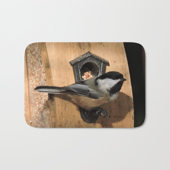 Black-Capped Chickadee at the Feeder Bath Mat