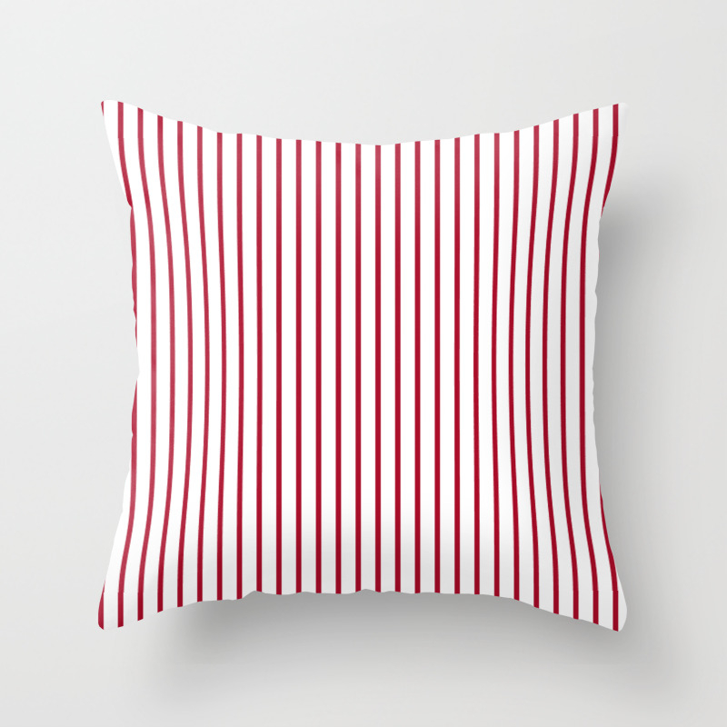 Royal Red Rose Pinstripe On White Throw Pillow By Honorandobey