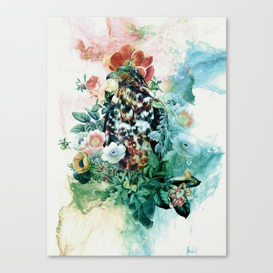 Bird in Flowers Canvas Print