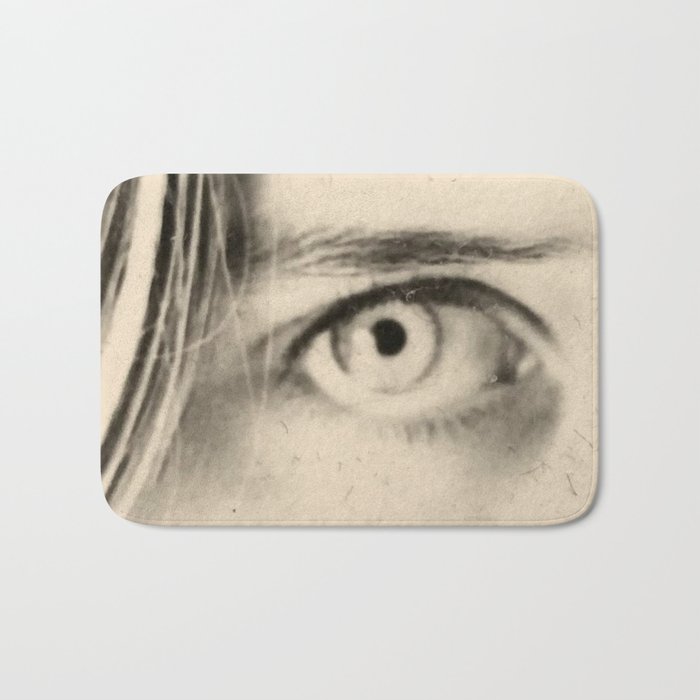 Sensual Green Eye Black And White Pic  Bath Mat