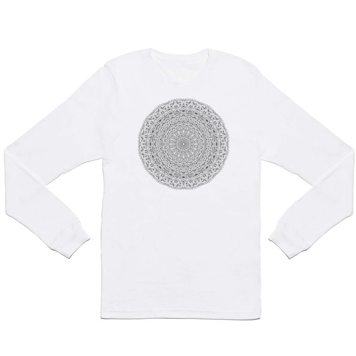 Zen Black and white Mandala Long Sleeve T Shirt
