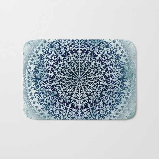 BLUE ICELAND MANDALA Bath Mat