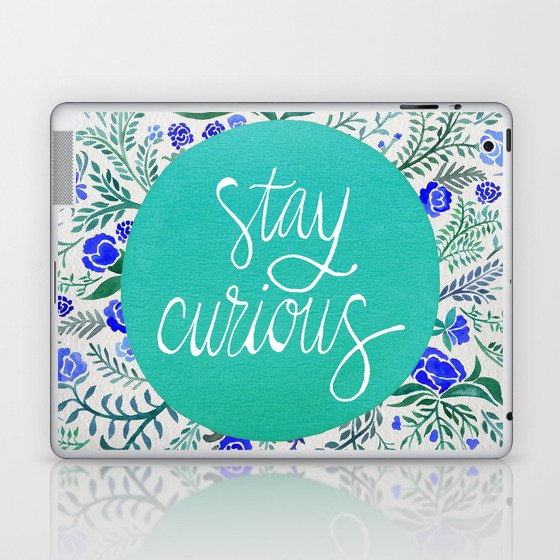 Stay Curious – Navy & Turquoise Laptop & iPad Skin