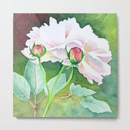 Pink Peony Watercolor by Kimberly Shaw Metal Print | Pink, Pinkgreen, Springtime, Rosebuds, Entrywayart, Natureart, Peonywatercolor, Garden, Painting, Girly 