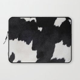 Black and white spotty cow faux fur Laptop Sleeve