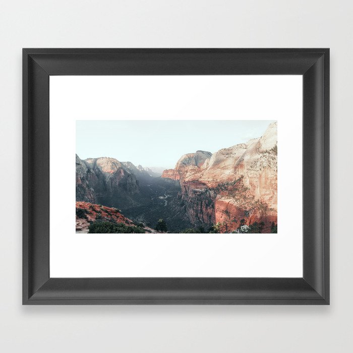 Sunrise Panorama Valley View Zion National Park Framed Art Print