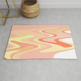 River of dreams, pink and yellow waves, colourful stream of water Rug | Relaxing, Soft, Flow, Dreams, Waves, Imaginary, Stream, Color, Water, Whimsical 