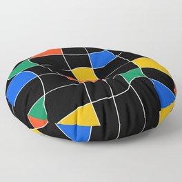Warp Grid: Bauhaus Tiles Night Edition Floor Pillow