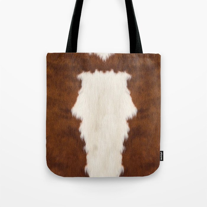 Faux Cowhide With White Spot Tote Bag