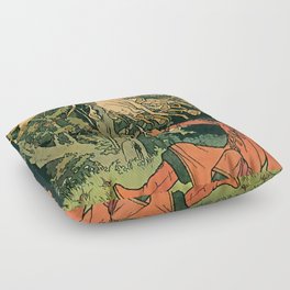 “The Firebird” Fairytale Art by Ivan Bilibin Floor Pillow