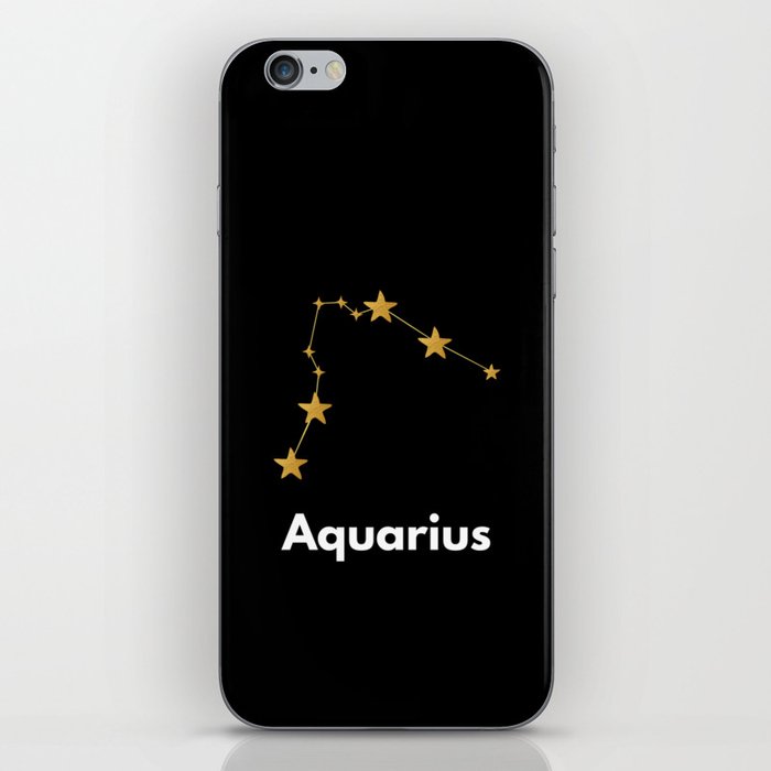 Aquarius, Aquarius Zodiac, Black iPhone Skin