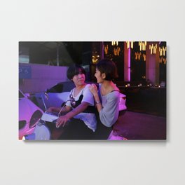 Girls On Scooters Metal Print