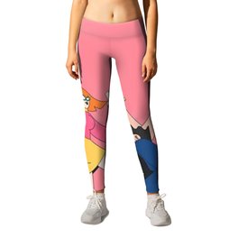 Youth Characters on Pink Leggings | Graphicdesign, Girl, White, Curated, Skateboard, Guitar, Etienne, Green, Blue, Peach 