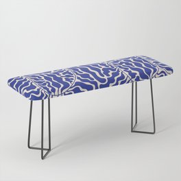 Henri Matisse Abstract Navy. Blue Leaf Art Bench