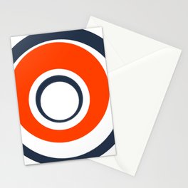 Retro Modern Pop Art Circle Red White and Blue Stationery Card