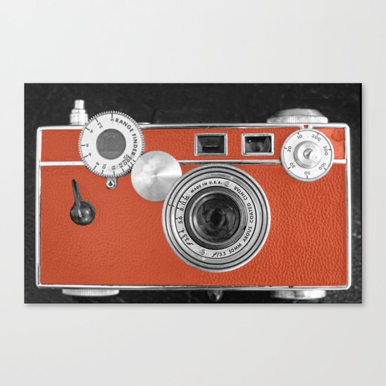 Tangerine Tango retro vintage phone Canvas Print