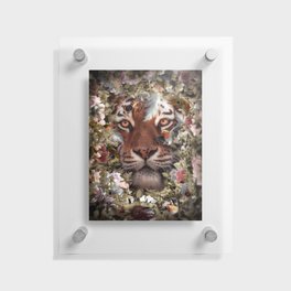 Tiger in flower Floating Acrylic Print