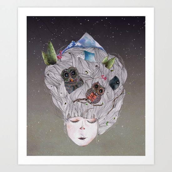 there are night-times inside me Art Print