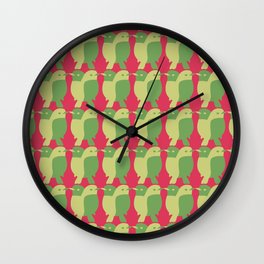 GREEN/LEMON BIRDS Wall Clock