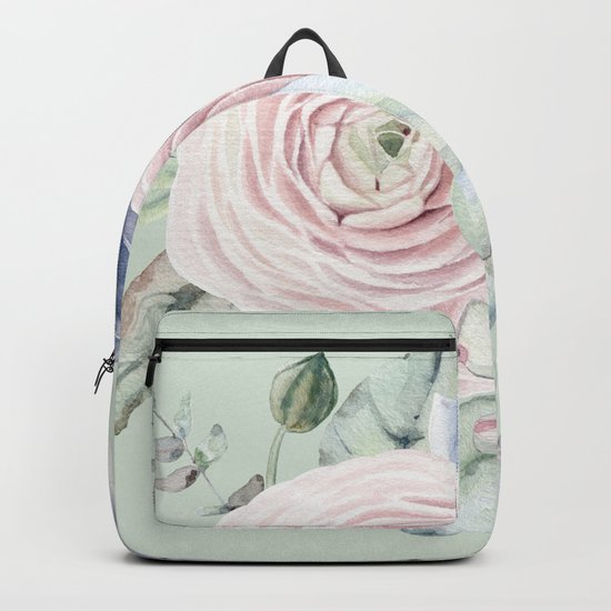 Mint Green + Pink Delight Succulents Backpack