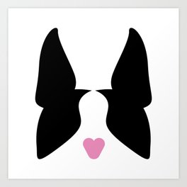 Boston Terrier Heart Art Print