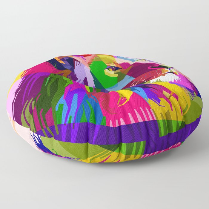 Lion Prismatic Pop Art Floor Pillow