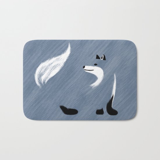 Unique Blue Fox Design Bath Mat